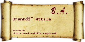 Brankó Attila névjegykártya