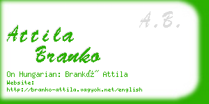 attila branko business card